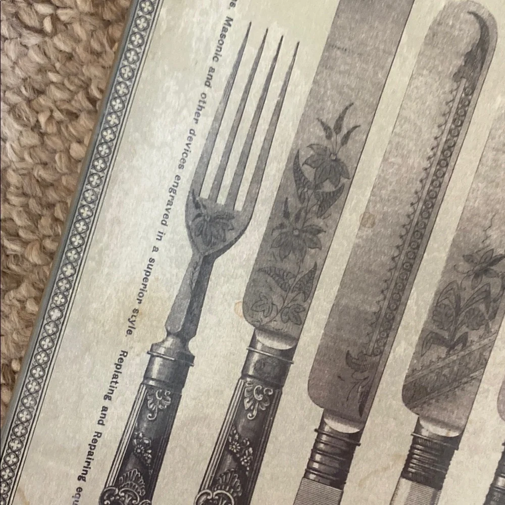 Vintage tray depicting dessert, knives, and forks of the early 1900s - Picture 3 of 9